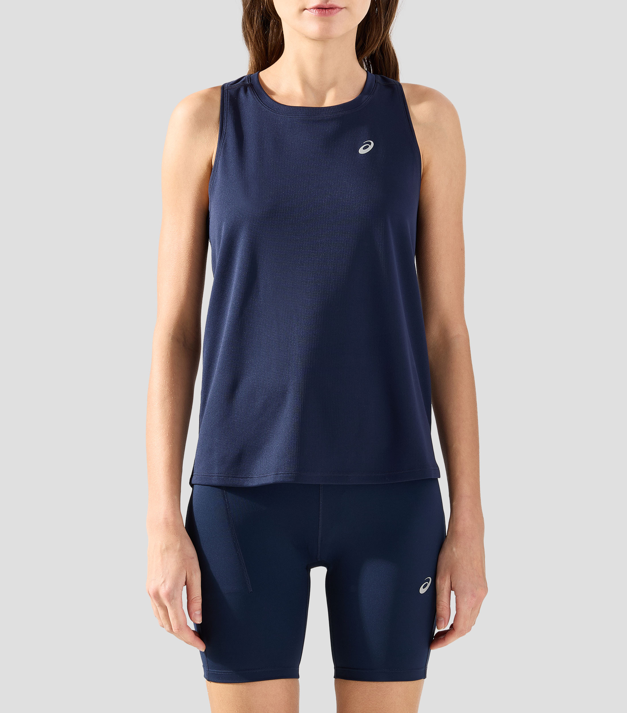 Playera para correr cuello redondo sin mangas lisa Mujer